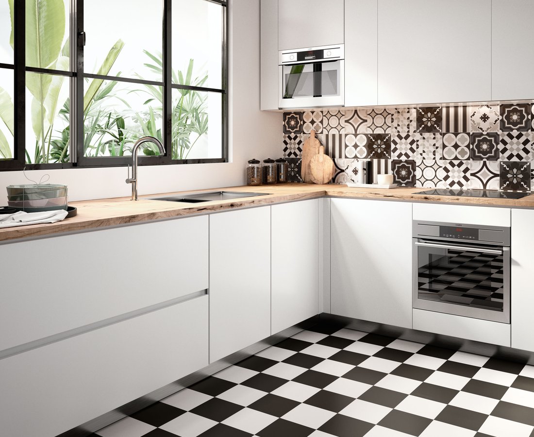 PATCHWORK BLACK&WHITE, Carreaux noirs by Ceramica Sant'Agostino