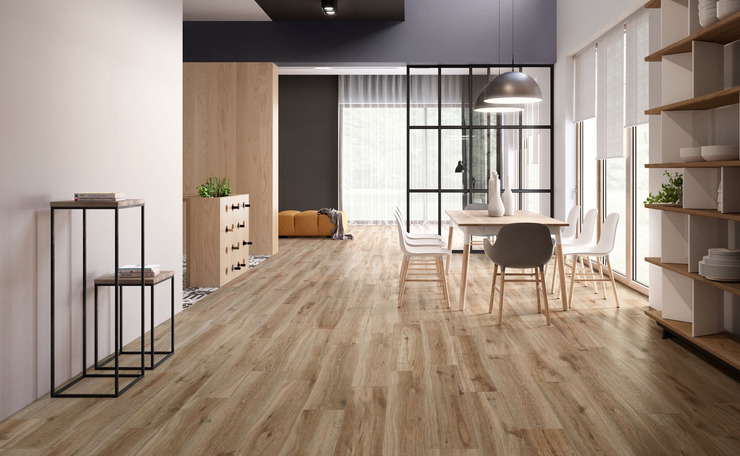 Barkwood: wood effect stoneware flooring